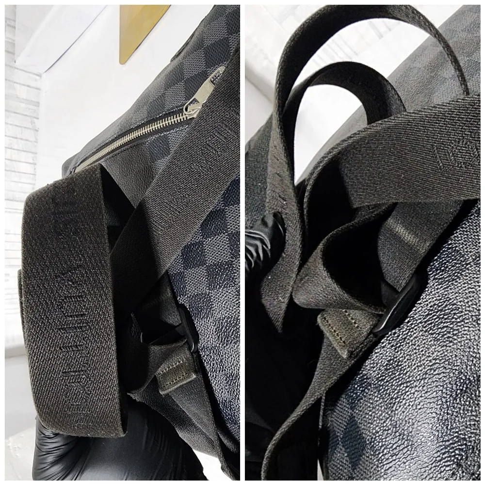 LOUIS VUITTON Damier Graphite Mick PM Shoulder Bag Black/Grey